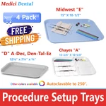 Dental Setup Flat Or Divided Tray: Size Midwest, Chayes, A-dec, Den-tal-ez. Fixed Price $54.95.