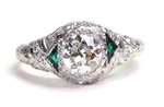 Antique Art Deco 1920'S Diamond Engagement Ring Plat Pall Size 5.5 UK-K1/2. Fixed Price $2595.00.